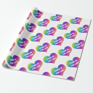 Stand Up for Love (Rainbow Heart) Wrapping Paper