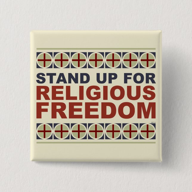 Stand Up For Religious Freedom 15 Cm Square Badge (Front)