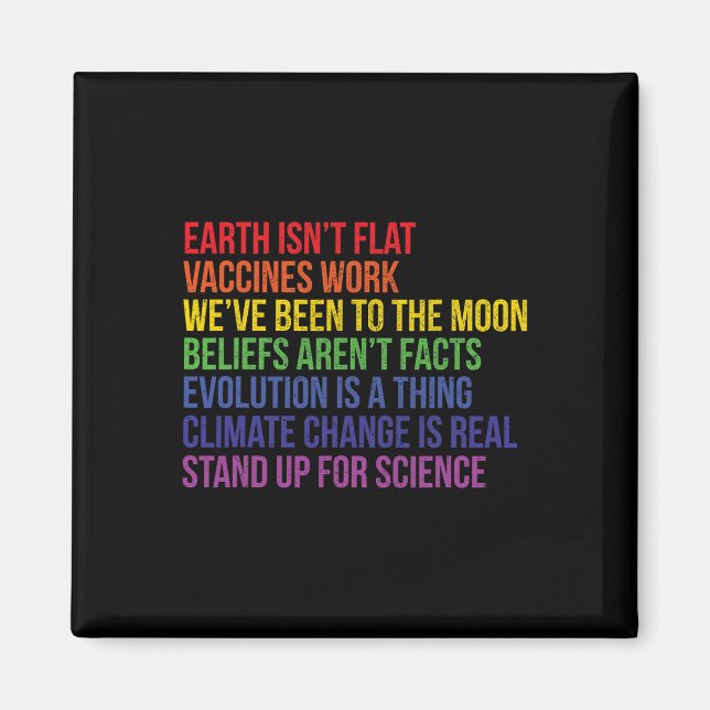 Stand Up For Science Real Earth Isn't Flat Earth D Magnet (Front)