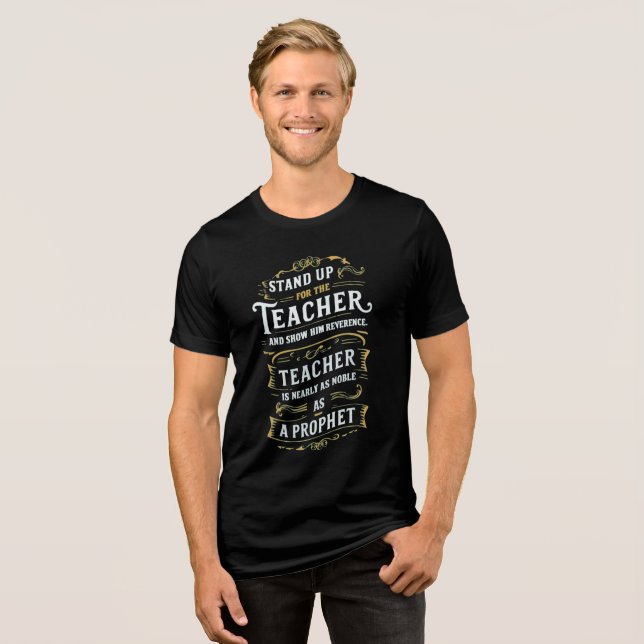 stand up for the teacher Tri-Blend shirt (Front Full)