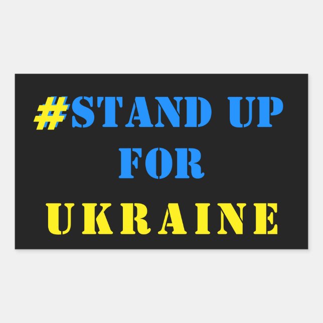 # Stand Up For Ukraine Stickers Ukrainian Flag (Front)