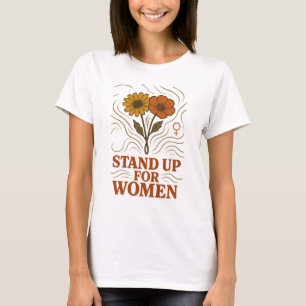 Stand Up for Women Modern Feminist Line Art Tee
