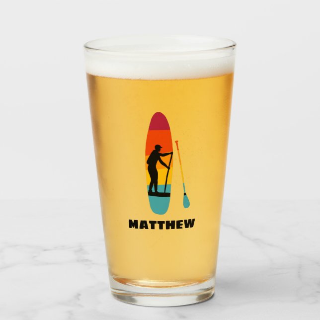 Stand Up Paddle Board SUP Personalised Glass (Front Filled)