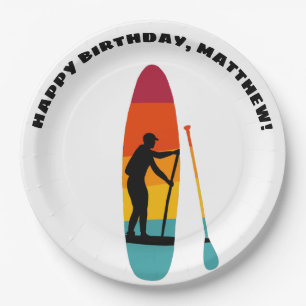 Stand Up Paddle Board SUP Personalised Paper Plate