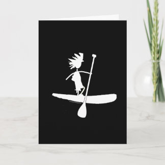 Stand Up Paddle Silhouette Design Card
