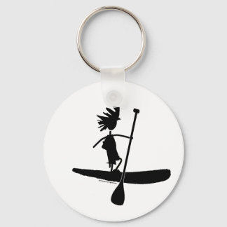 Stand Up Paddle Silhouette Design Key Ring