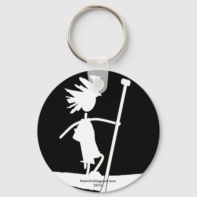Stand Up Paddle Silhouette Design Key Ring (Front)