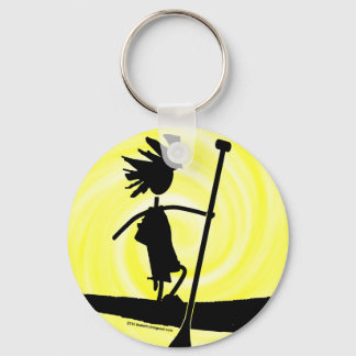Stand Up Paddle Silhouette Design Key Ring