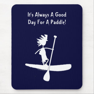 Stand Up Paddle Silhouette Design Mouse Mat