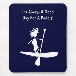 Stand Up Paddle Silhouette Design Mouse Mat