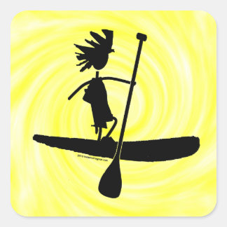 Stand Up Paddle Silhouette Design Square Sticker