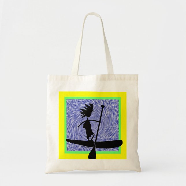 Stand Up Paddle Silhouette Design Tote Bag (Front)