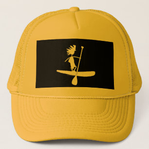 Stand Up Paddle Silhouette Design Trucker Hat