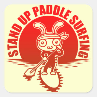 Stand up paddle surfing square sticker