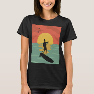 Stand Up Paddle Vintage SUP Retro Paddleboarding H T-Shirt