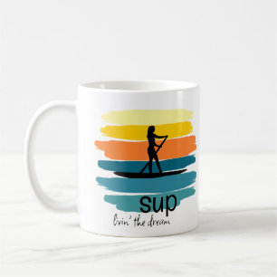 Stand Up Paddleboard Retro SUP Personalised Coffee Mug