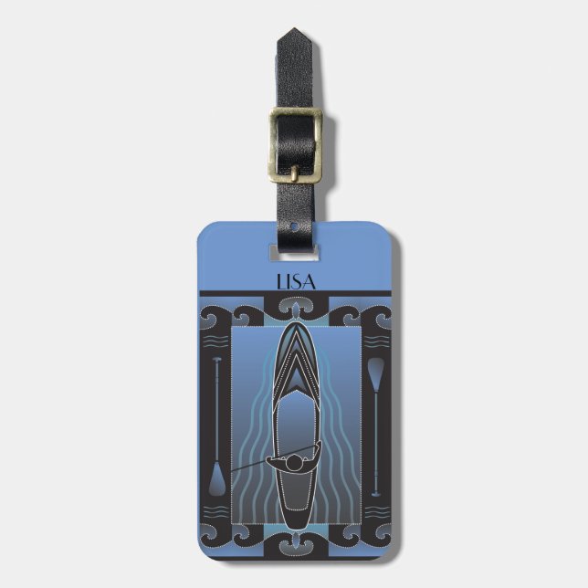 Stand Up paddleboarder Luggage Tag (Front Vertical)