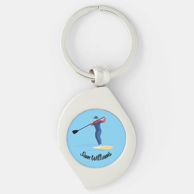 Stand-up Paddleboarding Key Ring (Front)