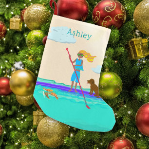 Stand Up Paddleboarding Name Template Small Christmas Stocking