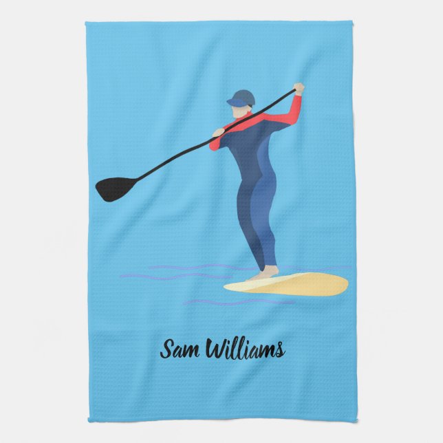 Stand-up Paddleboarding Tea Towel (Vertical)