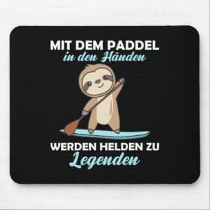 Stand Up Paddles With Sloth Funny Animal Paddling Mouse Mat