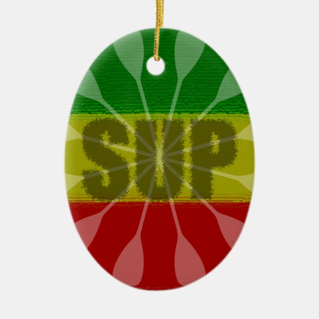 Stand Up Paddling, Paddle Twirl Ceramic Tree Decoration (Front)