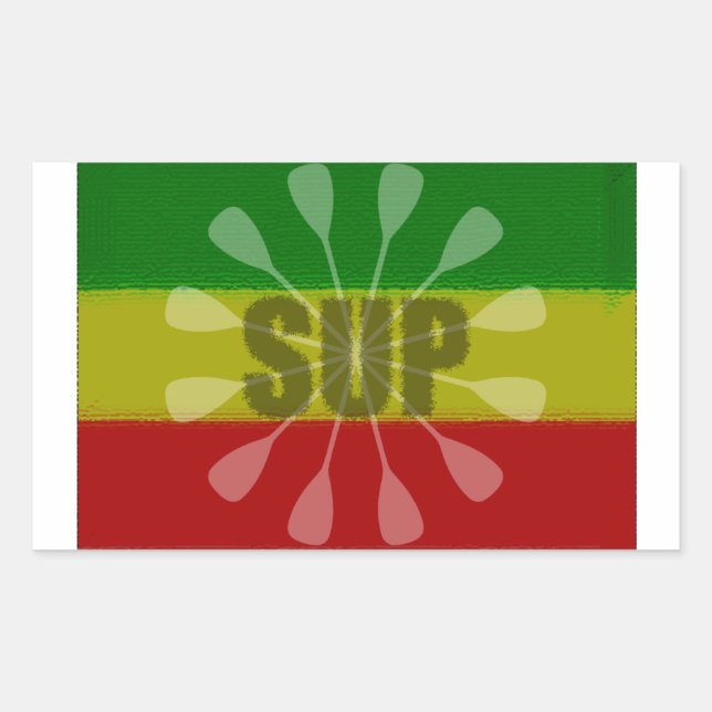 Stand Up Paddling, Paddle Twirl Rectangular Sticker (Front)