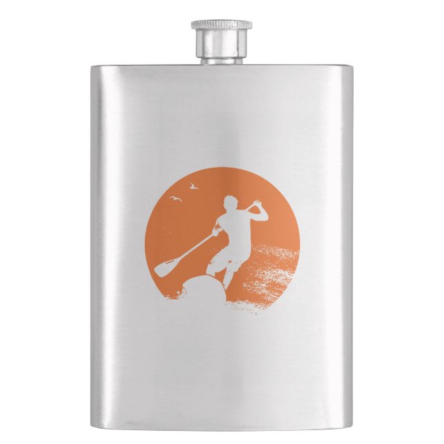 Stand Up Paddling Surfer Hip Flask (Front)