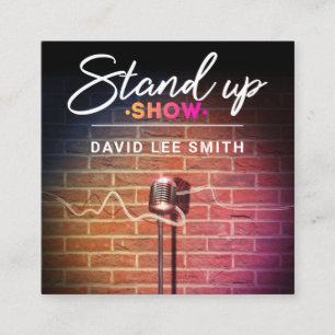 Stand up show square business card