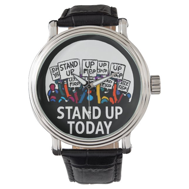 STAND UP TODAY  Men's Vintage Wrist Watch  (Front)