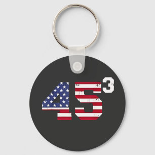 Stand With 45 Pro Trump USA Flag 4th of July Key Ring