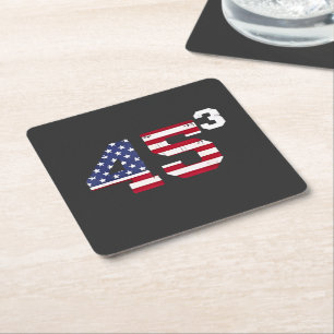 Stand With 45 Pro Trump USA Flag 4th of July  Square Paper Coaster
