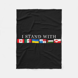 Stand With Canada Green Mexico Panama Gaza Ukraine Fleece Blanket