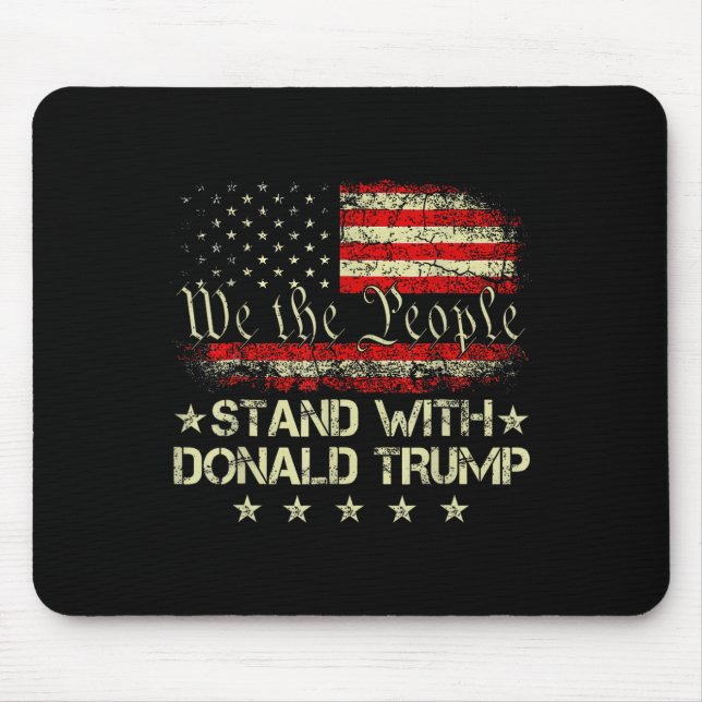 Stand With Donald Trump 2024 Support Take America  Mouse Mat (Front)