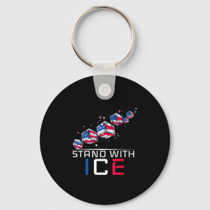 Stand with ice deportation funny support key ring