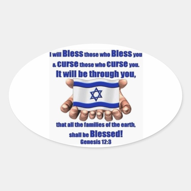 Stand with Israel Oval Sticker (Front)