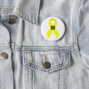 Stand with Israel- Yellow Ribbon Bring Them Home  6 Cm Round Badge