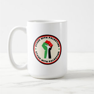 Stand with Palestine - Fist - Flag Colours Coffee Mug