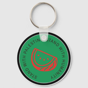 Stand with Palestine Free Gaza Solidarity Keychain