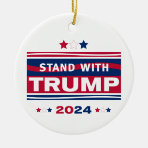 Stand with Trump~2024~MAGA Ceramic Tree Decoration