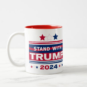Stand with Trump~2024~MAGA Two-Tone Coffee Mug