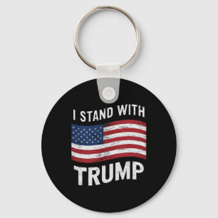 Stand With Trump American Flag Men Woman Usa Vinta Key Ring
