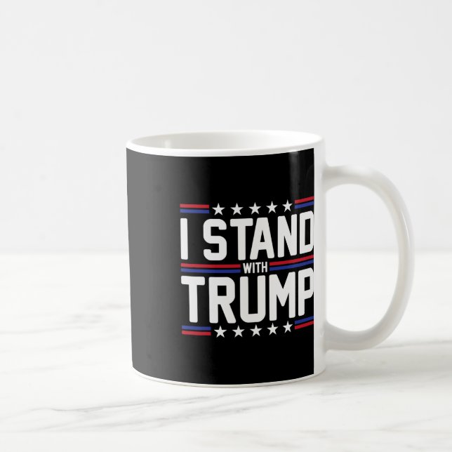 Stand With Trump American Flag Usa Trump Supporter Coffee Mug (Right)