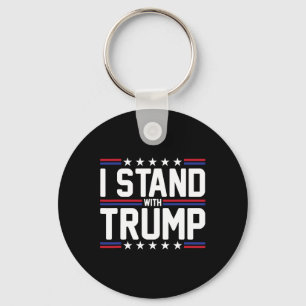 Stand With Trump American Flag Usa Trump Supporter Key Ring