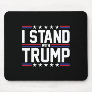 Stand With Trump American Flag Usa Trump Supporter Mouse Mat