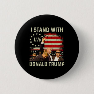 Stand With Trump Funny Trump 2024 6 Cm Round Badge