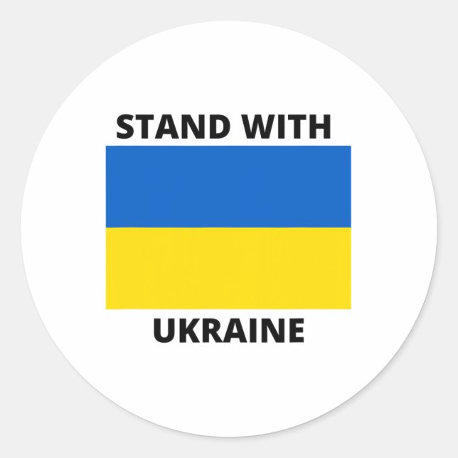 Stand With Ukraine 1  Classic Round Sticker (Front)