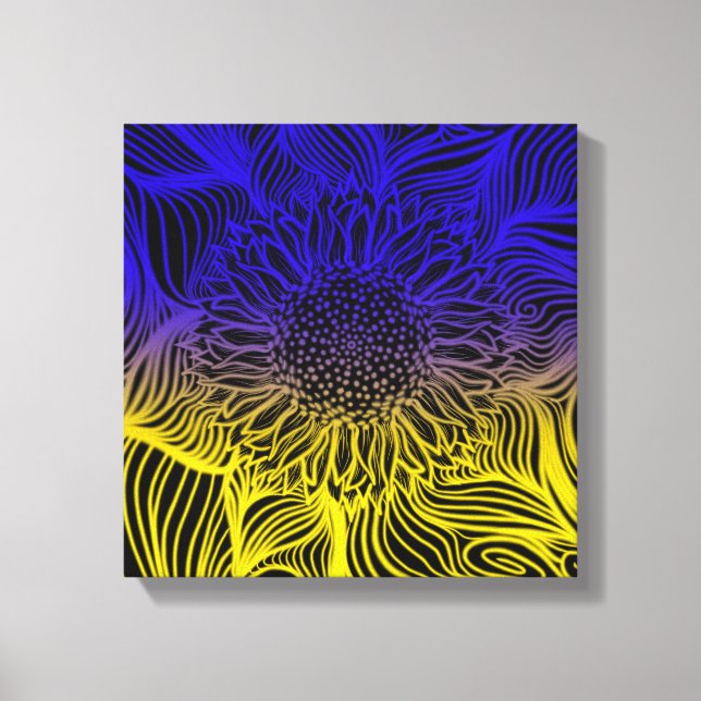 Stand with Ukraine abstract sunflower Canvas Print (Front)