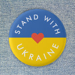 Stand with Ukraine Anti War Protest Ukrainian Flag 3 Cm Round Badge<br><div class="desc">"Stand with Ukraine" collection to show solidarity and support anti war protests against the war in Ukraine. The design features a simple red heart over a Ukrainian Flag background in national colours of blue and yellow. I will donate 100% of my commission earned on this product range to support the...</div>