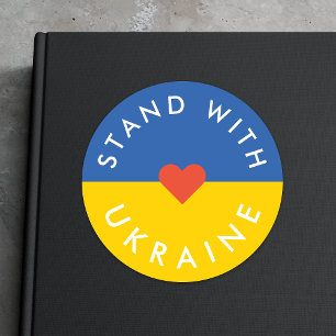 Stand with Ukraine Anti War Protest Ukrainian Flag Classic Round Sticker